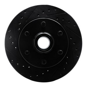 Chevrolet C2500 Brake Rotor (1) - Front Left - R1 Concepts - Drilled & Slotted - Black - `94-`02